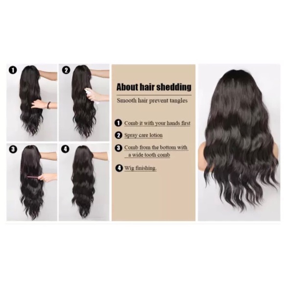 NWT Synthetic Wigs Chocolate Brown Long Curly Wave Cosplay Hair - Picture 5 of 12